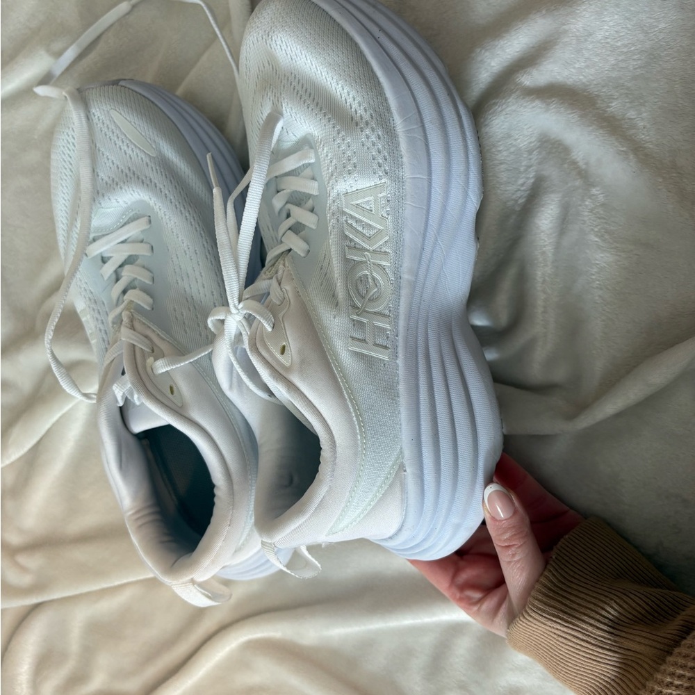 Hoka White and Blue Running Shoes